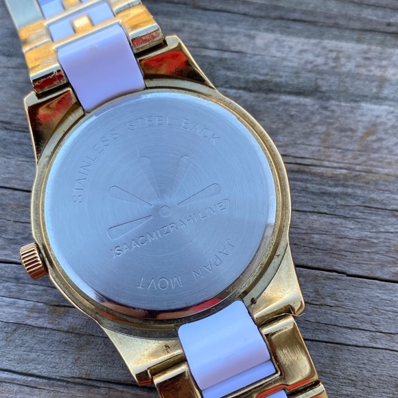 Isaac Mizrah Live! Gold and white link watch - Picture 5 of 9